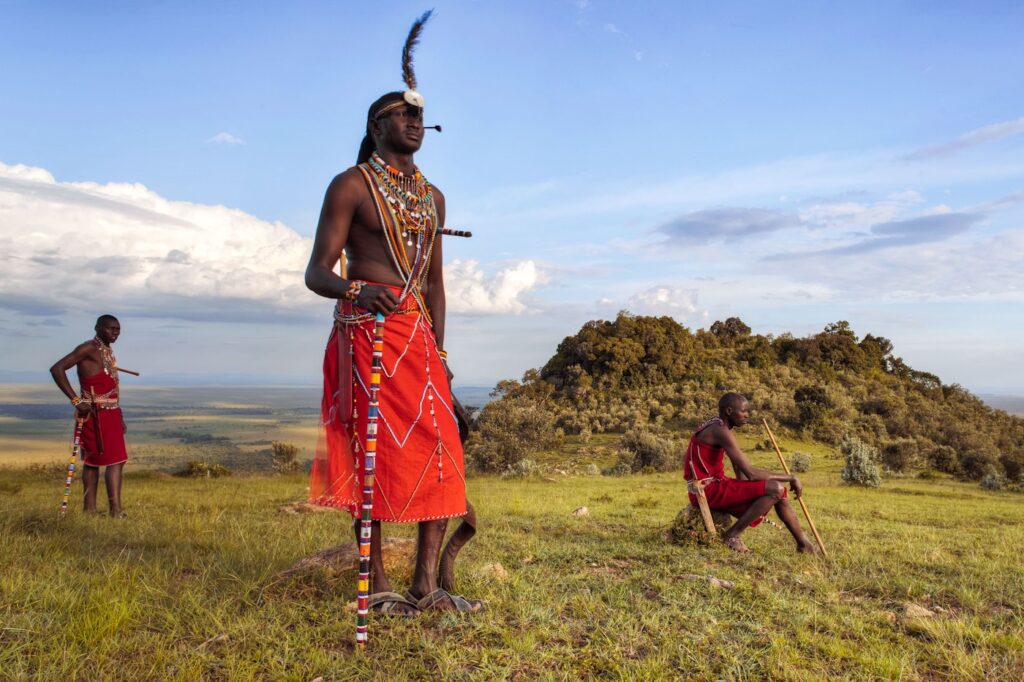 An Image with Masai men in Kenya