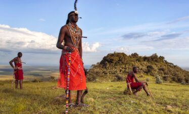 An Image with Masai men in Kenya